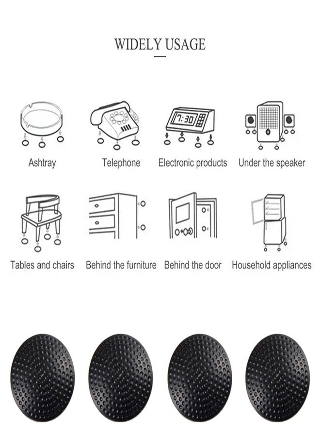 Hian Black Silicone Door Stopper Bumpers | Anti-Impact Wall & Furniture Protectors | Noise-Reducing Door Guards | Multi-Surface Safety Pads - Pack of 8 - Image 5